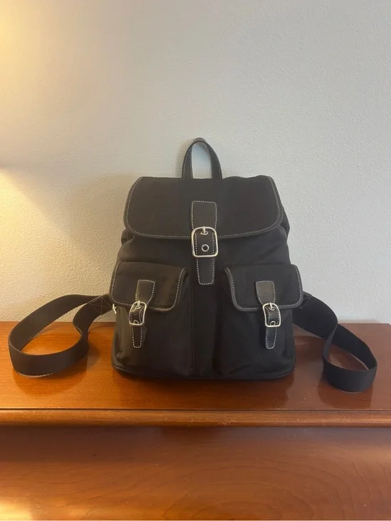 Vintage Coach Black Nylon Cargo Backpack Bag 4290