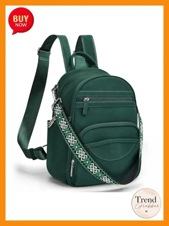 Faux Leather Mini Backpack Purse RFID Blocking Convertible Daypack