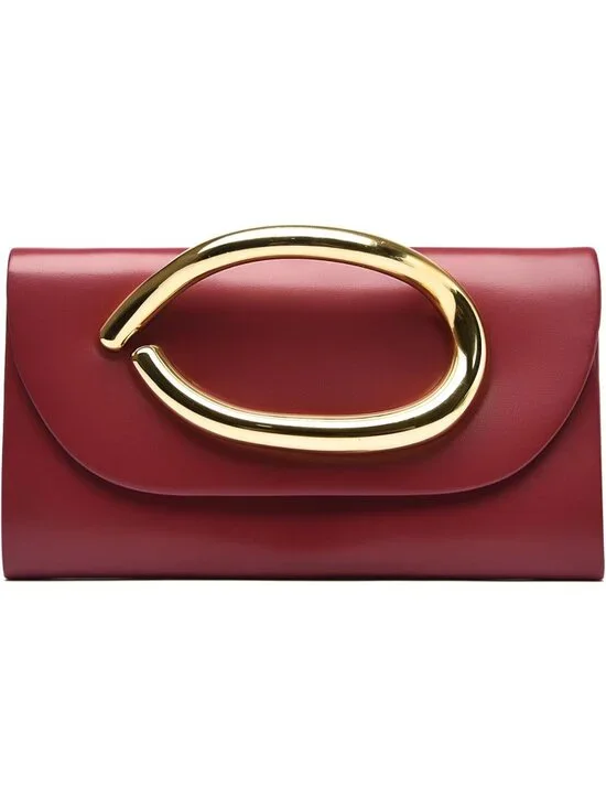 👜 Women's Red Vegan Leather Evening Bag Formal Elegant Trendy Wedding Clutch