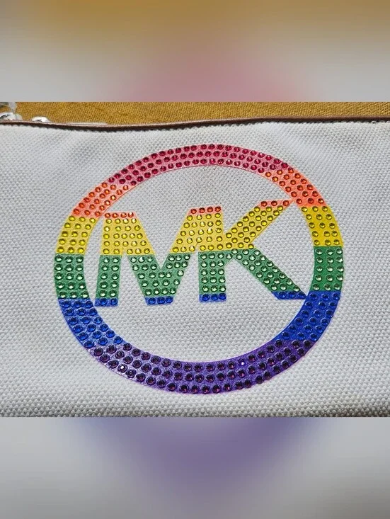 Michael Kors Rainbow Logo Canvas Pouch - Multicolor