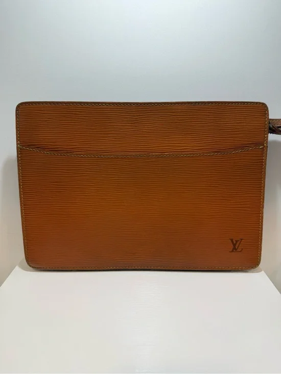 Louis Vuitton Cognac Epi Leather Clutch