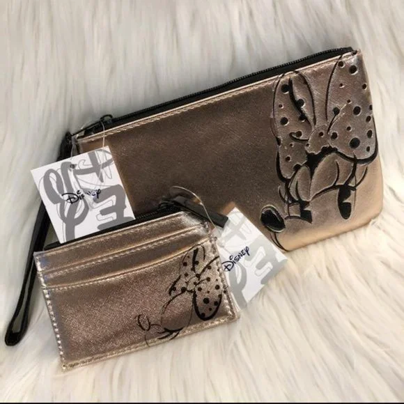 Disney Minnie Mouse Matching Wristlet & Card Case Set