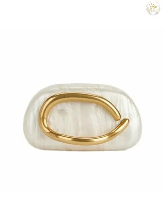 Acrylic Clutch Metal Handle Evening Bag Party Purse