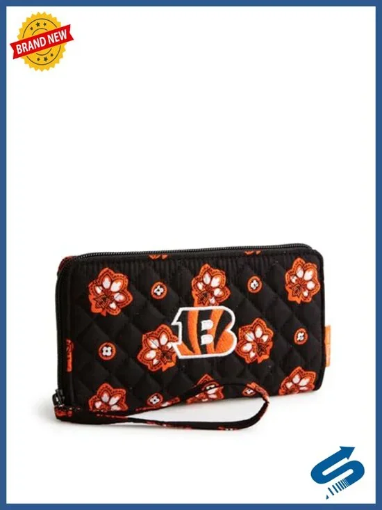 Cotton Zip Wristlet with RFID Protection, 6 Card Slip Pockets