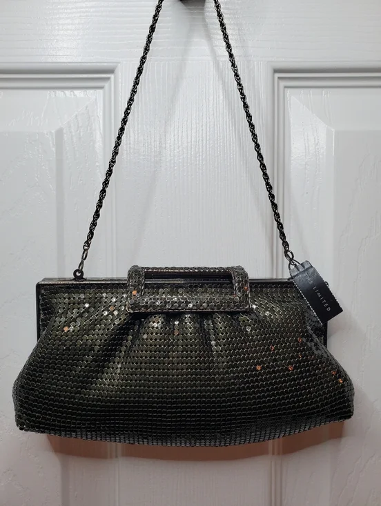 NWT - The Limited - Ladies - Black Metal Mesh - Wristlet