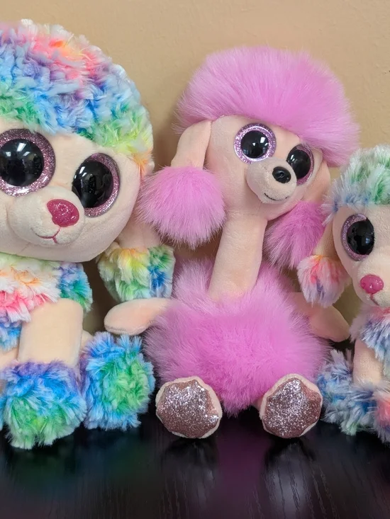 Plush Pink Poodle Small Pet Toy - Soft Fluffy Plush