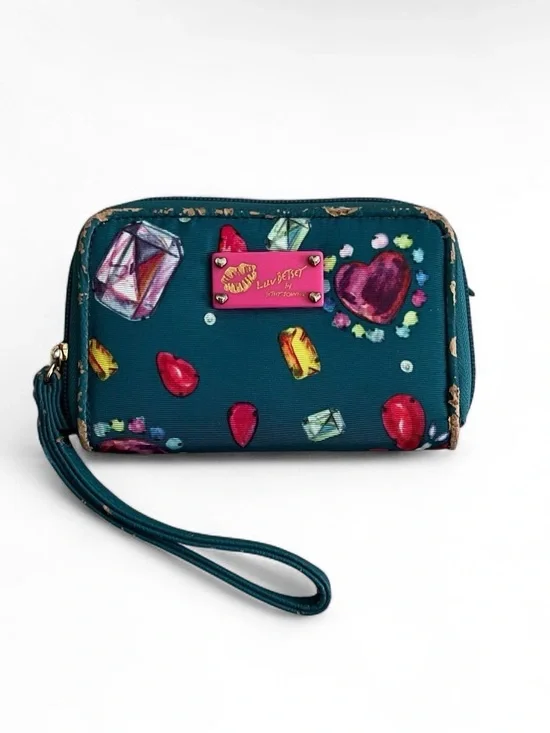 Betsey Johnson Luv Betsey Jewel Print Zip Around Wristlet Wallet