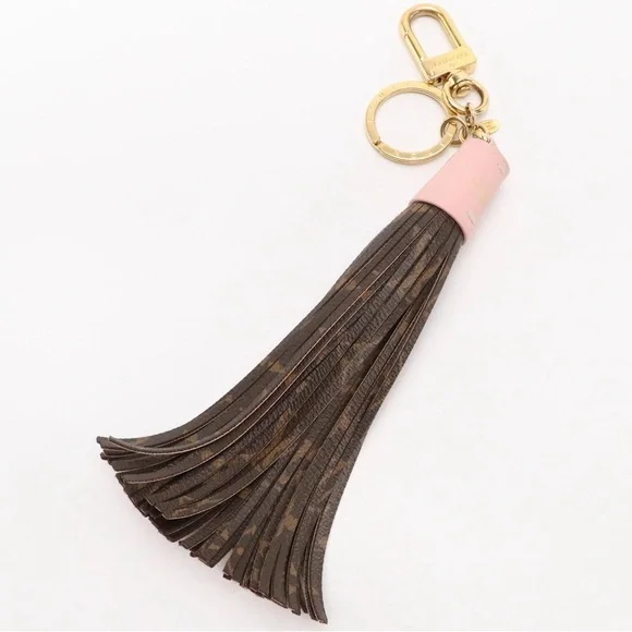 Louis Vuitton Tassel Keychain/Bag Charm in Pink Leather & Monogram Canvas