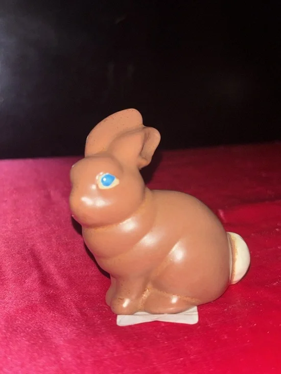 Chocolate 1970’s Small Rabbit Figurine for Small Pets Display