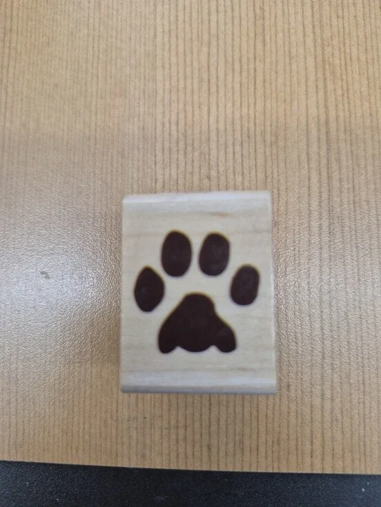 Wooden Paw Print Pet Stamp - Natural Wood