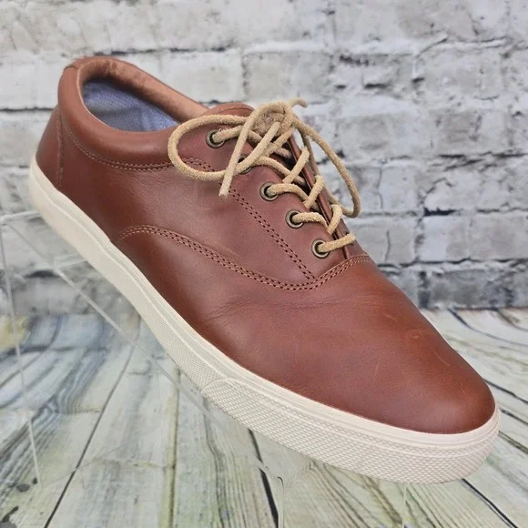 Sperry Striper II CVO Sneakers Mens 10 Brown Leather Low Top Boat Shoes STS22980
