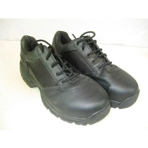 Mens Interceptor Industrial Tactical Black Leather Steel Toe Oxfords sz 9.5
