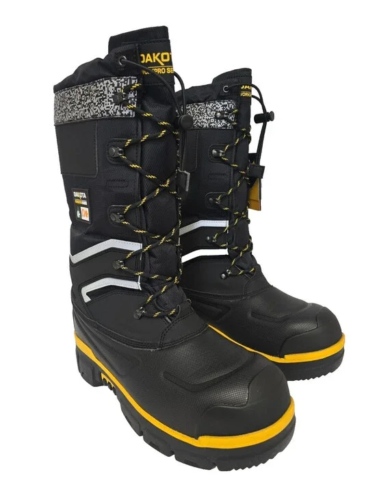 DAKOTA Men's 8530 Steel Toe Steel Plate Safety Winter Felt Pack Boots Black 11M