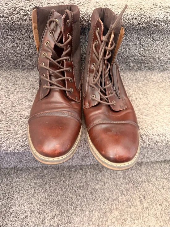Men's Brown Leather Lace-Up Boots