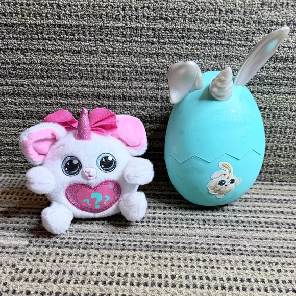 Zuru Rainbocorn Pink and White Plush Toy with Egg lot (2)