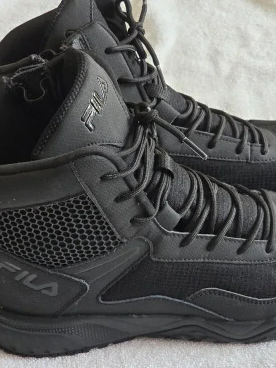 FILA Chastizer Men's Black Tactical Work Boots Size 8.5 1LM00116-001