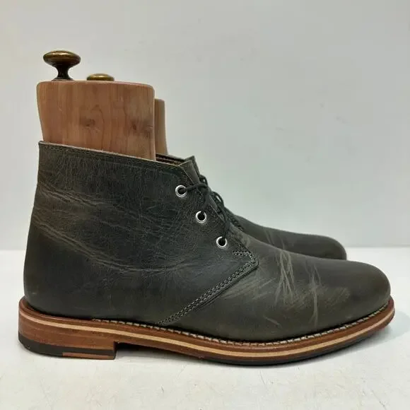 NEW HEELS Rancourt & Co. x Helm Hynes Chukka Boot Gray Olive Green Maine USA 7.5