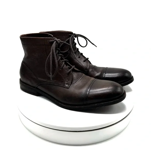 Frye | Sam Mid Lace Up Boots in Brown Leather