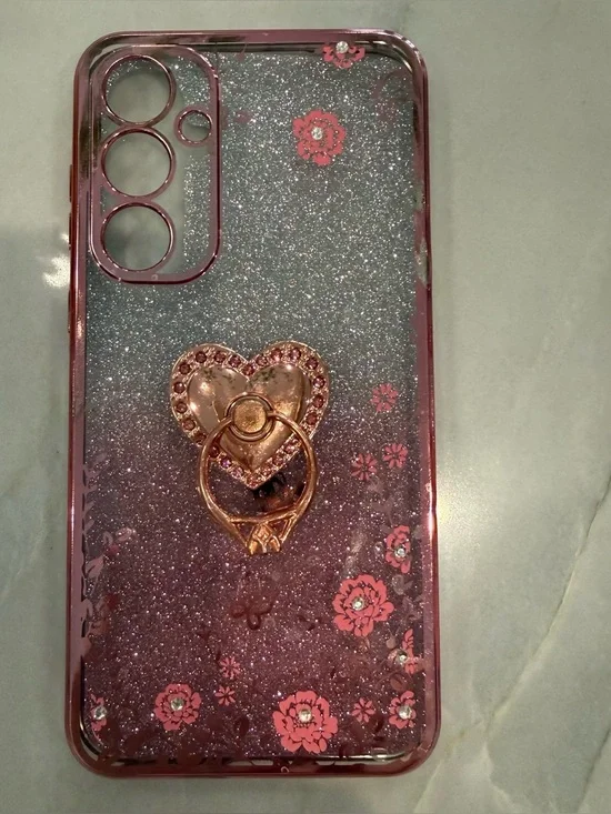 ⛱️ Samsung - Rose Gold Glitter Phone Case with Ring Holder - Galaxy S23 FE