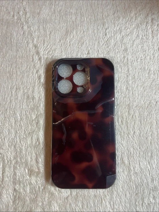 iPhone 16 Pro Tortoiseshell Pattern Phone Case - Brown and Black