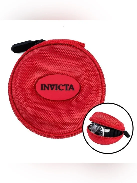 Invicta Single Watch Travel Case with Zipper (Model: IPM247-RED)