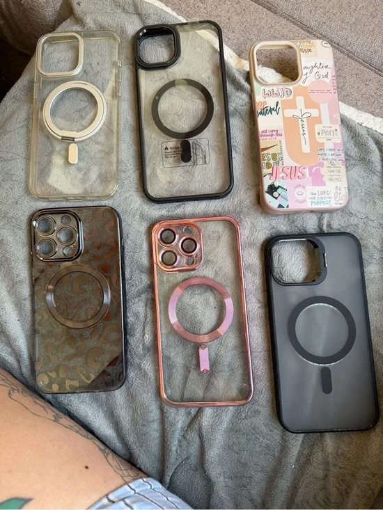 Transparent Pink and Black Magnetic iPhone Case Collection