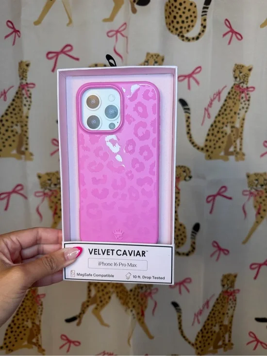 Velvet Caviar Hot Pink Leopard iPhone 16 Pro Max Case