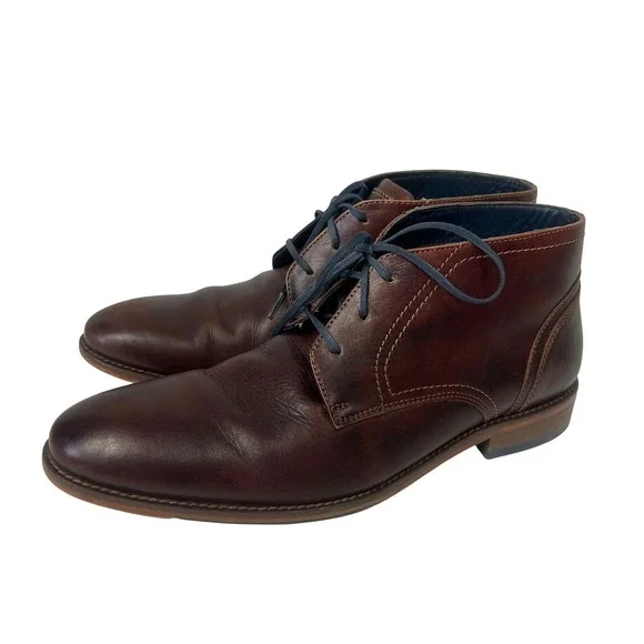 Modern Fiction Mimicry Mens Brown Leather Chukka Boots Size 10 Ankle Dress Boots