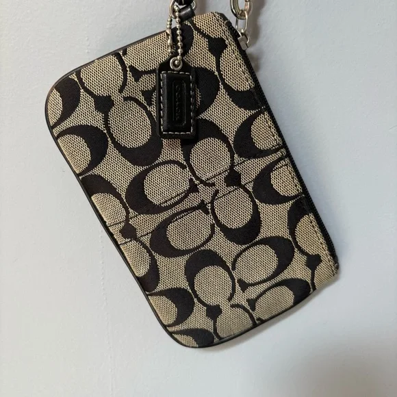 Coach Signature Black and grey Wristlet
