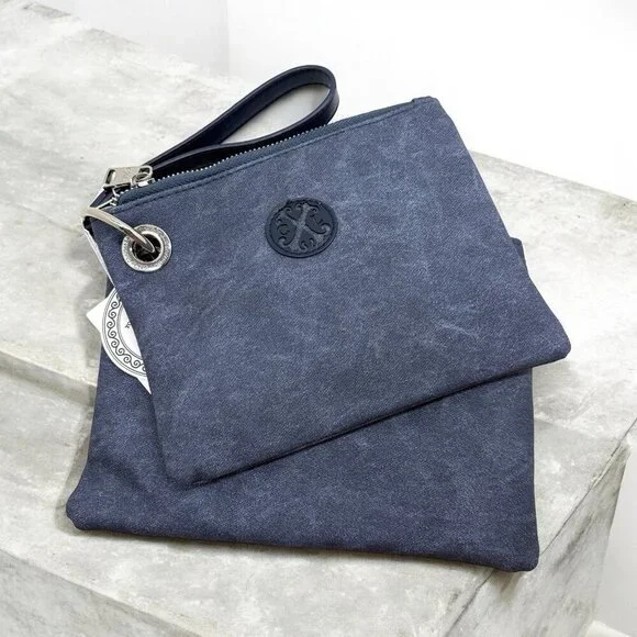 CXL Christian Lacroix Denim Double Pouch Wristlet 2 in 1 NWT Indigo Organizer