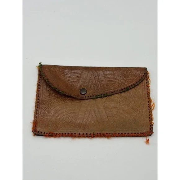 Handmade‎ Embossed Leather Pouch Tanned 8