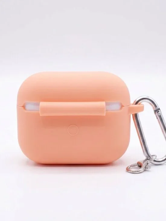 Peach Silicone Case for AirPods Pro & Pro 2 with Keychain