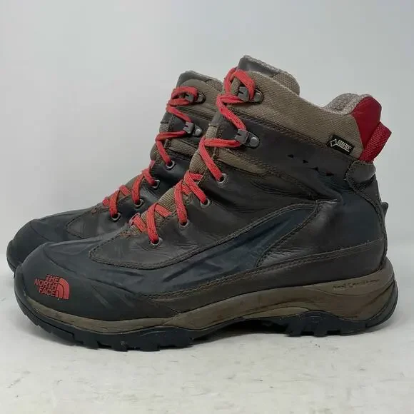 The North Face Chilkat Tech GTX Brown Leather Hiking Boots Mens Size 11