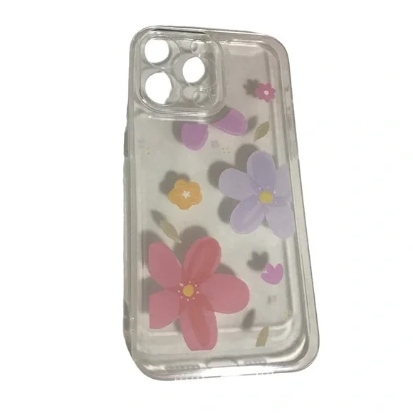 3/$15 *New*! I Phone 14 pro max clear phone case with floral print
