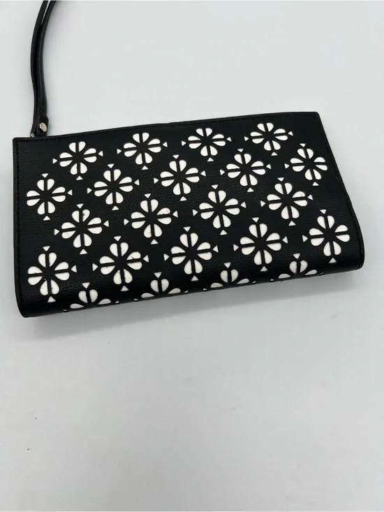 Kate Spade Black Floral Cutout Wristlet Clutch/ wallet