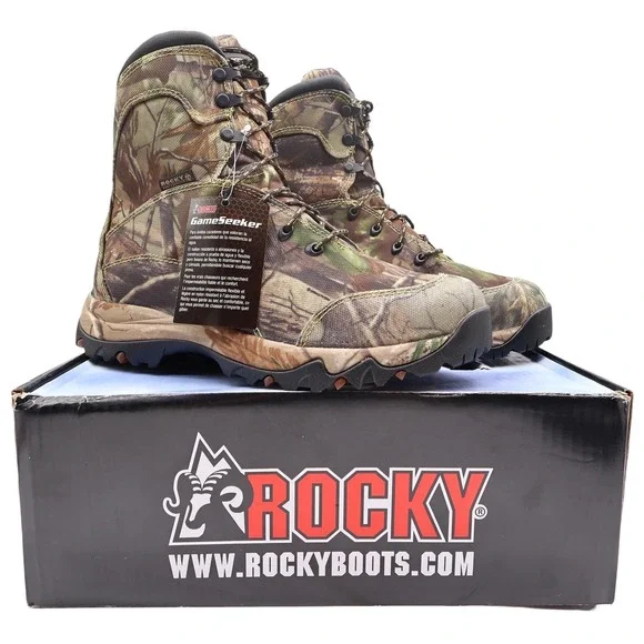 Rocky GameSeeker Hunting Boots Mens 11 Camo Nylon Waterproof RKY0016 New