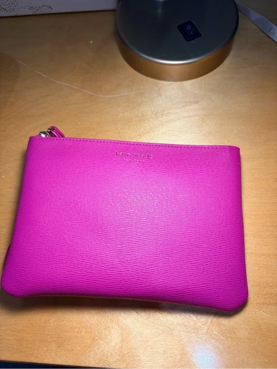 kate spade Hot Pink Leather Zip Pouch
