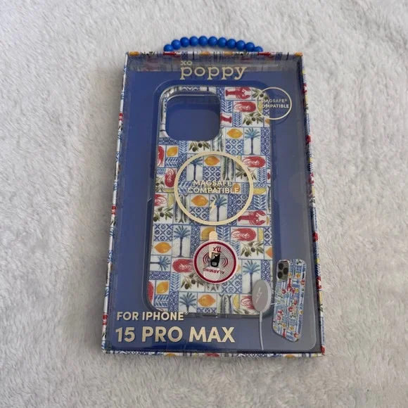 XO Poppy for iPhone 15 Pro Max Case MagSafe Mediterranean Lobster Lemon Tile‎