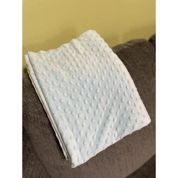 Light Blue Solid Minky Dot Infant Blanket‎ 28