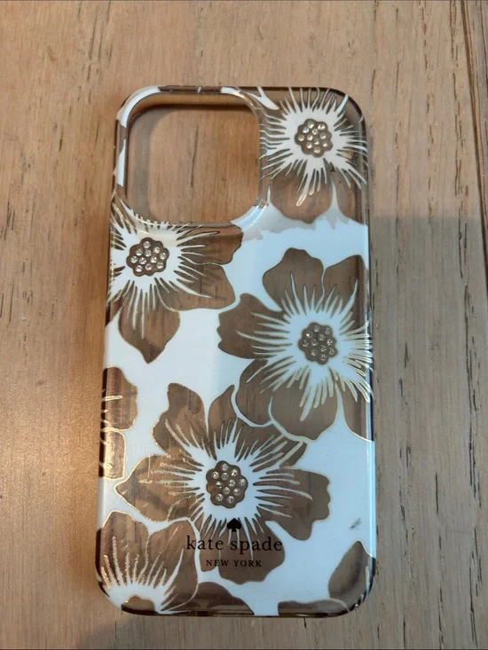 kate spade Floral Clear iPhone 13 Case in White and Brown