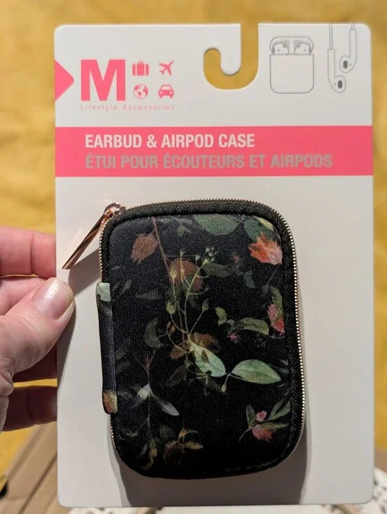 Black Floral Earbud & AirPod Case