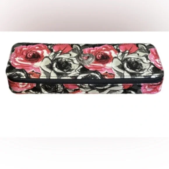 Brighton Madison Rose zip around discontinued floral jewelry case