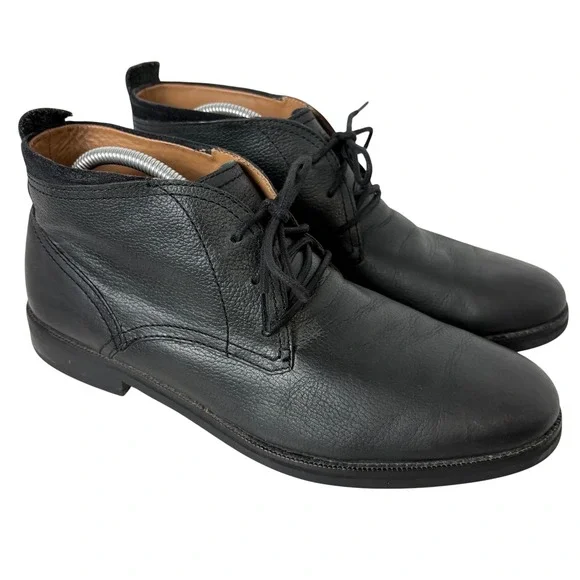 Cole Haan Men's Ankle Chukka Boots Black Leather Lace Up Dress Shoes Size 11.5M‎