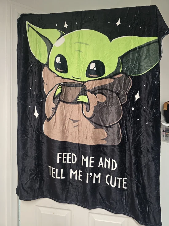 Star Wars-Feed Me And TELL ME I'M CUTE Blanket - Green & BLACK 40X50