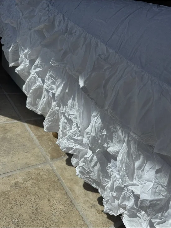 White Ruffled Bedskirt - Elegant Home Bedding