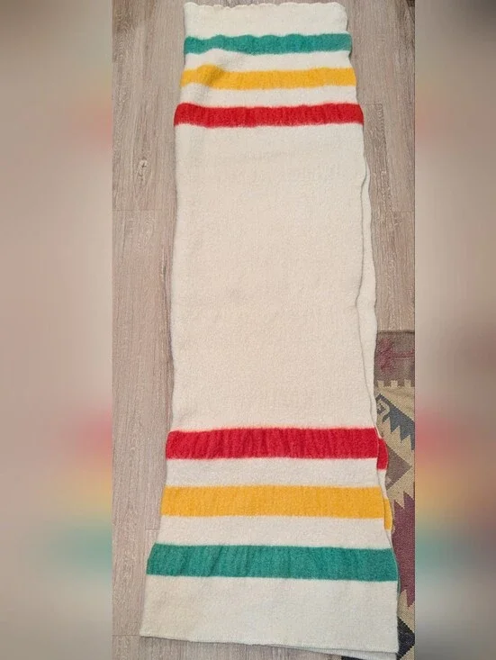 Wool of the West Portland Woolen Mills Three Strip Blanket 80