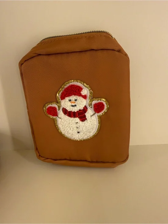 Brown Snowman Christmas bag
