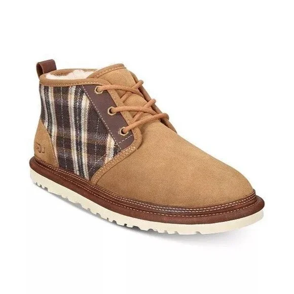 NEW UGG x Pendleton Mens Size 14 Neumal Plaid & Chestnut Shearling Chukka Boot