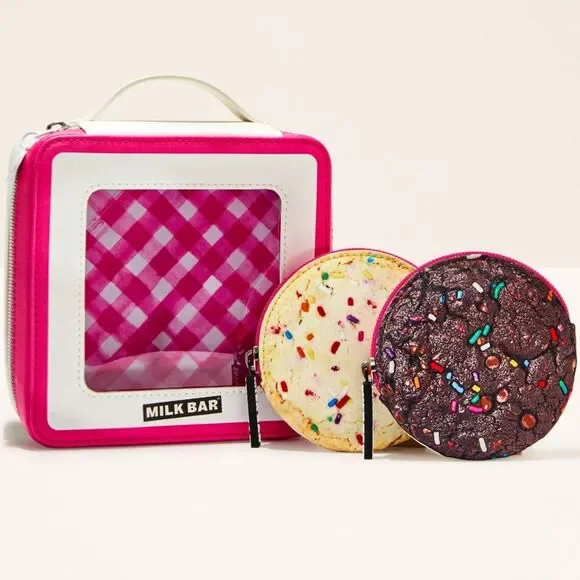 Bath Body Works Milk Bar Cookies 3 Piece Cosmetic Bag Set NEW