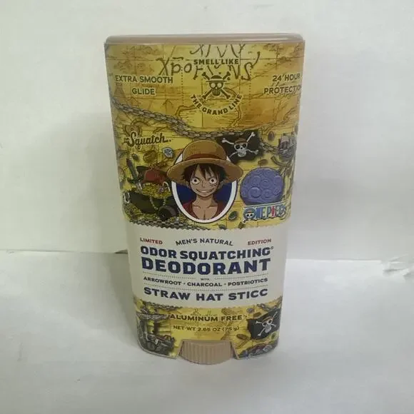 DR Squatch One Piece Deodorant Straw Hat Sticc Limited Edition Monkey Luffy New
